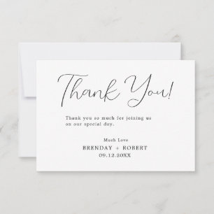 Agradecimiento Magnífica Tipografía Negra En Tarjeta De Agradecim