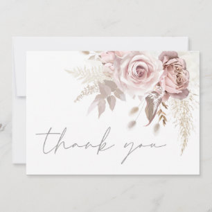 Agradecimiento Magnífico Boda Floral de Rubor Tarjeta de agradeci
