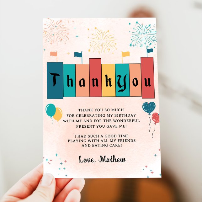 Agradecimiento Magnífico Chica de cumpleaños Tarjeta de agradecim (Subido por el creador)