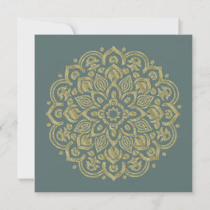 Agradecimiento Mandala dorada - Invitación, tarjeta de saludo