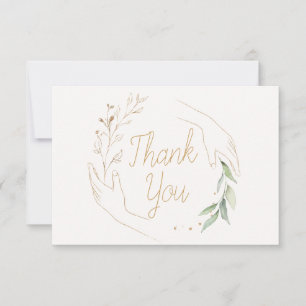 Agradecimiento Manos y hojas Gracias tarjeta de visita