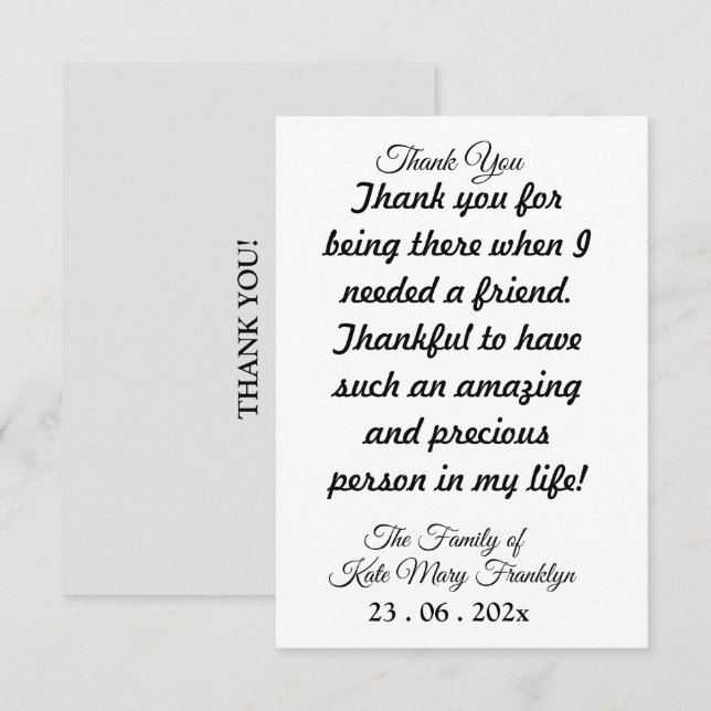 Agradecimiento Marcas de esquí | Tarjeta de script de agradecimie (Anverso / Reverso)