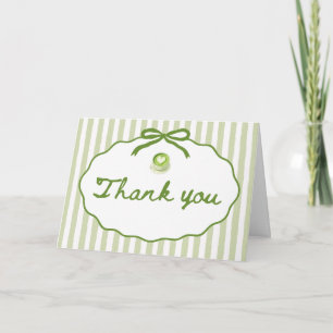 Agradecimiento Marco de rayas verde salvia Arco de Matcha tarjeta