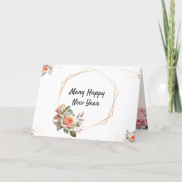 Agradecimiento Marco dorado , elegante tarjeta plegada floral de 