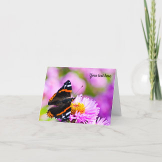 Agradecimiento Mariposa Almirante Rojo en una tarjeta de saludo d