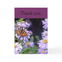 Mariposa En Descanso Con Flores Tarjeta De Gracias