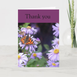 Agradecimiento Mariposa En Descanso Con Flores Tarjeta De Gracias