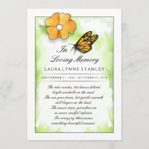 Agradecimiento Mariposa monarca en memoria de tarjeta de agradeci