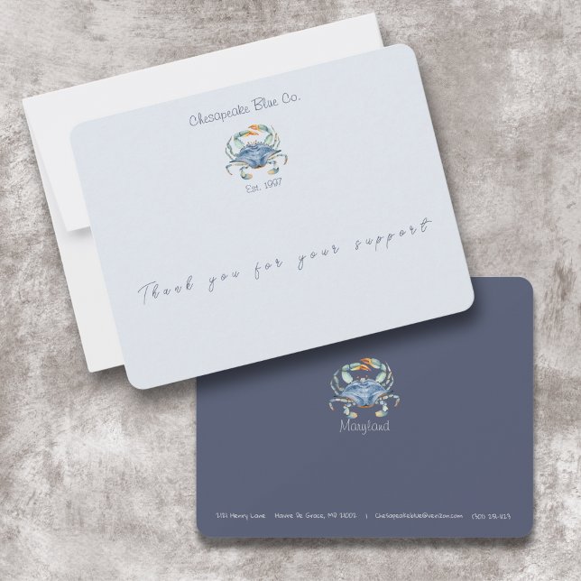 Agradecimiento Maryland Business Personalizado Crab Tarjeta de ag (Subido por el creador)