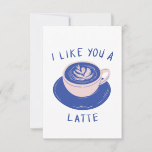 Agradecimiento Me Gusta una tarjeta de café de latte
