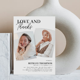 Agradecimiento Memorial Funeral Elegante Foto Tarjeta de agradeci