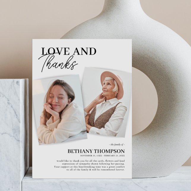 Agradecimiento Memorial Funeral Elegante Foto Tarjeta de agradeci (Subido por el creador)