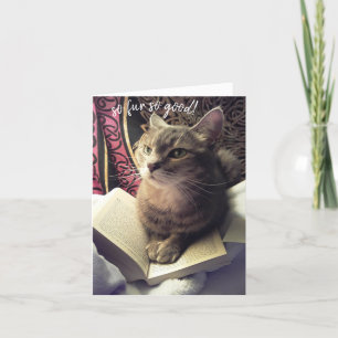 Agradecimiento ¡Mew lo hizo! Tarjeta de graduación para estudios 