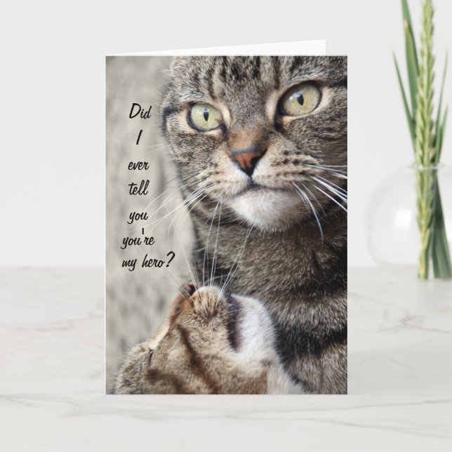 Agradecimiento Mi tarjeta de gato de Héroe (Anverso)