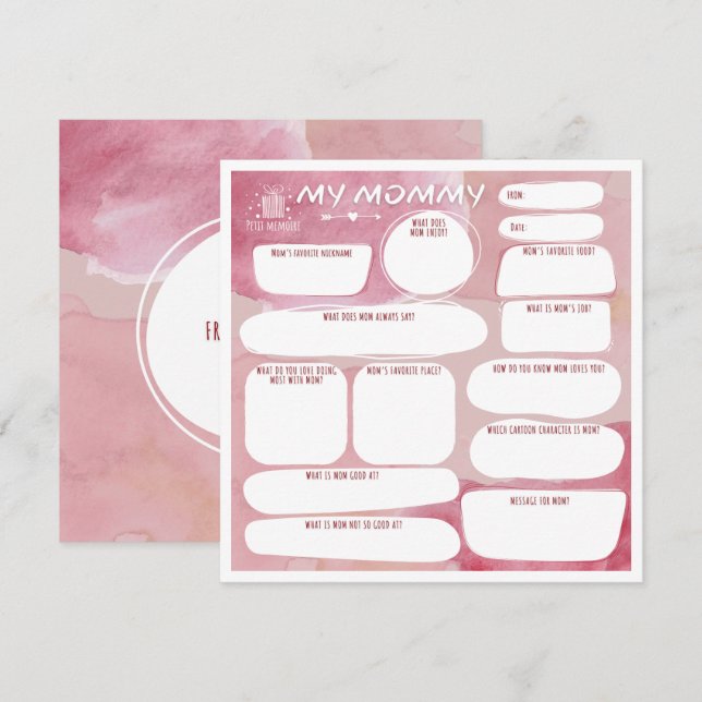 Agradecimiento Mi tarjeta de saludo personalizada de mamá (Anverso / Reverso)