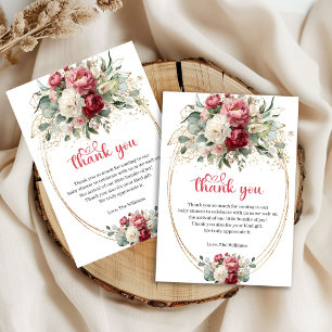 Agradecimiento Minimal de Boda Floral de Oro Blanc