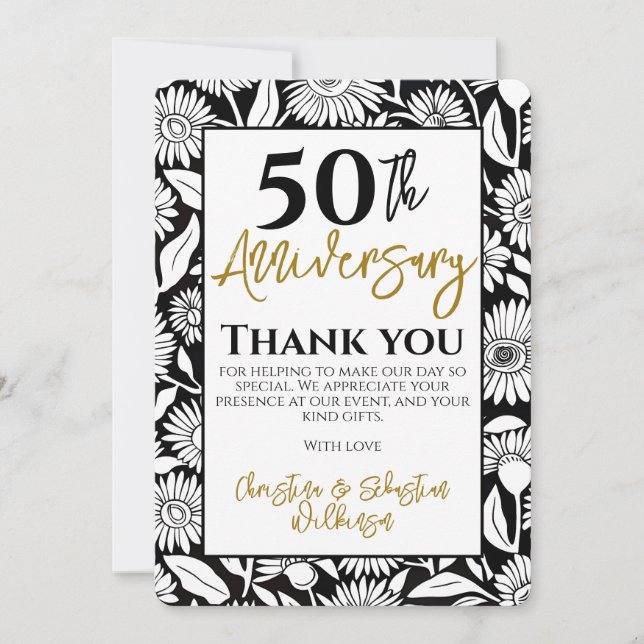 Agradecimiento minimalista del 50 aniversario con  (Anverso)