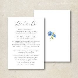 Agradecimiento Moda Hidrangea Blanca | Tarjeta de información de 