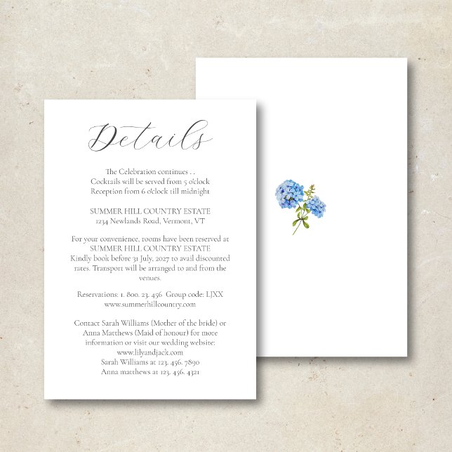 Agradecimiento Moda Hidrangea Blanca | Tarjeta de información de  (Subido por el creador)