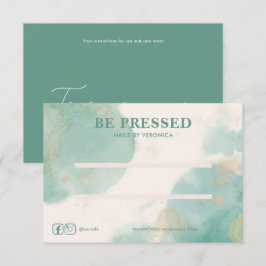 Agradecimiento Moda Verde azulada de acuarela Presión En Tarjeta 