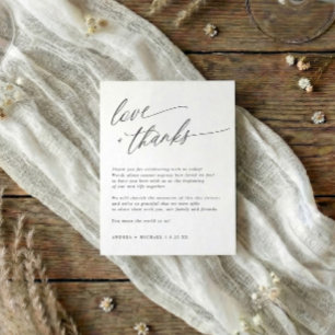 Agradecimiento Moderna mesa de bodas elegante Tarjeta de agradeci