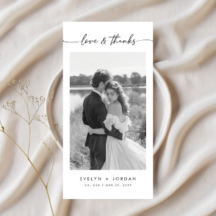 Agradecimiento Moderna tarjeta de foto de boda con guión ultra mi