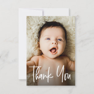 Agradecimiento Moderna Tarjeta de Foto Personalizada Pequeña 2 Fo