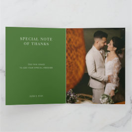 Agradecimiento Moderno Boda Verde Añadir tarjeta de agradecimient