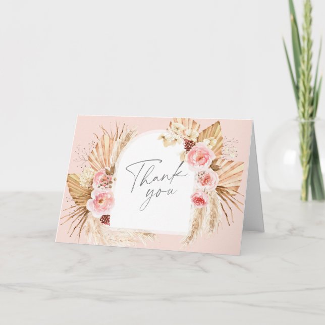 Agradecimiento moderno del Arco Floral Boda Boho d (Anverso)