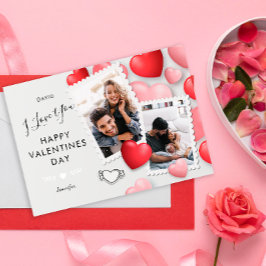 Agradecimiento Moderno, te amo la tarjeta de vacaciones de fotos