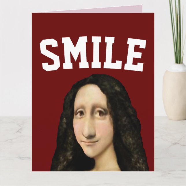 AGRADECIMIENTO ¡MONA SONRISA MODERNA! TARJETA DE CUMPLEAÑOS (Anverso)