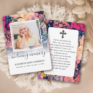Agradecimiento Moody Watercolor Sympathy Funeral Tarjeta de Oraci