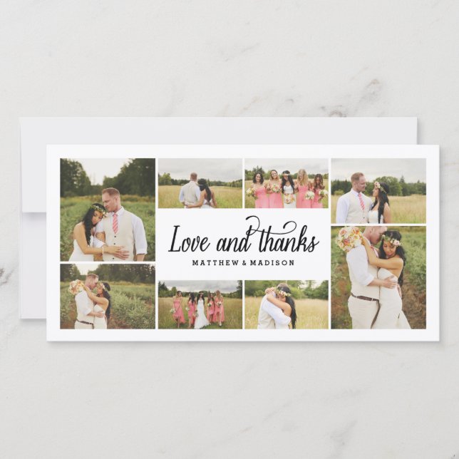 Agradecimiento Mucha Amor Collage | Tarjeta fotográfica de agrade (Anverso)