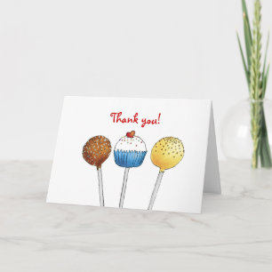 Agradecimiento Muchas gracias - Cake Pop - Tarjeta de saludo