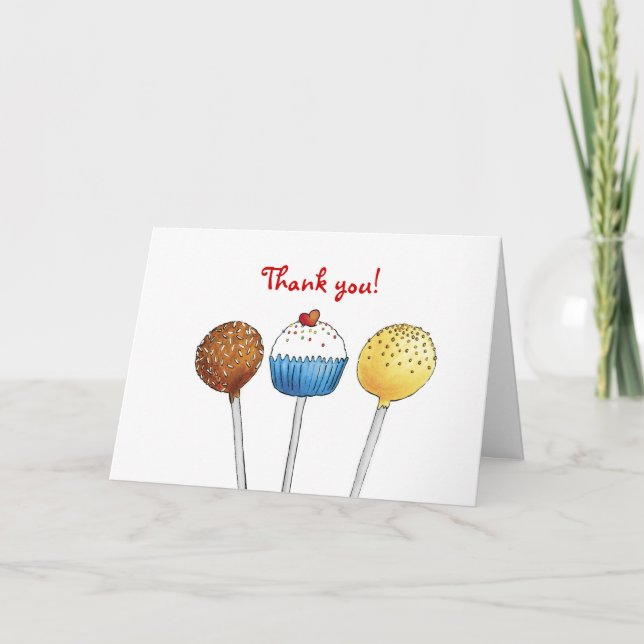 Agradecimiento Muchas gracias - Cake Pop - Tarjeta de saludo (Anverso)