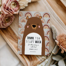 Mucho Oso Bosque Gracias Tarjeta de Cumpleaños par