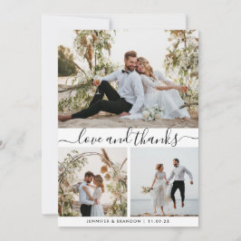 Agradecimiento Multi Photo Elegant Gracias tarjeta de script 