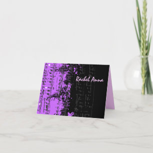 Agradecimiento Music Notes Stars Bar Mitzvah tarjeta de agradecim