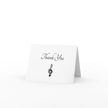 Musical Treble Clef Gracias Tarjeta De Saludo