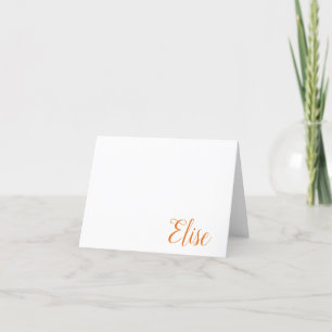Agradecimiento NARANJA, NAVY Auburn, tarjeta personalizada de Ala