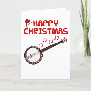Agradecimiento Navidades de banjo le dan la tarjeta a músico folc