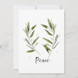 Agradecimiento NAVIDADES de hoja de oliva PEACE Tarjeta de saludo