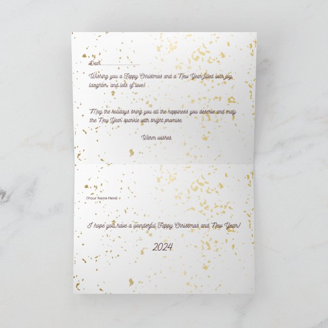 Agradecimiento Navidades doblados y tarjeta de felicitación de Añ (Interior)