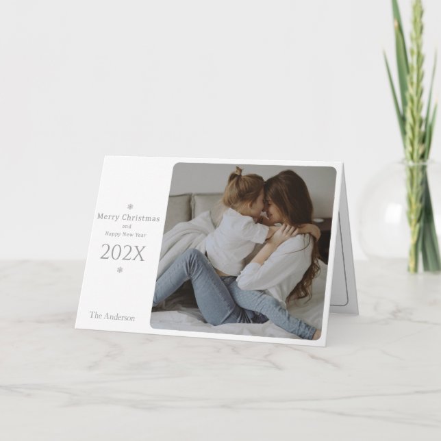 Agradecimiento Navidades elegantes y con clase y tarjeta de Año N (Anverso)