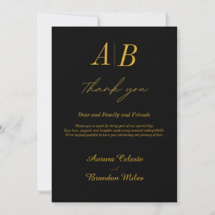 Agradecimiento Nombre de la boda personalizada de la tarjeta de a