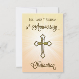 Agradecimiento Nombre de la tarjeta de oración 5ª ordenación Aniv