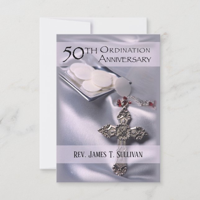 Agradecimiento Nombre de la tarjeta de oración 50º aniversario de (Anverso)