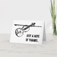"Nota de agradecimiento" Violin Gracias Tarjeta de