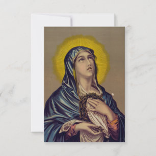 Agradecimiento Nuestra Señora con Corona de Espinas Tarjeta Sagra