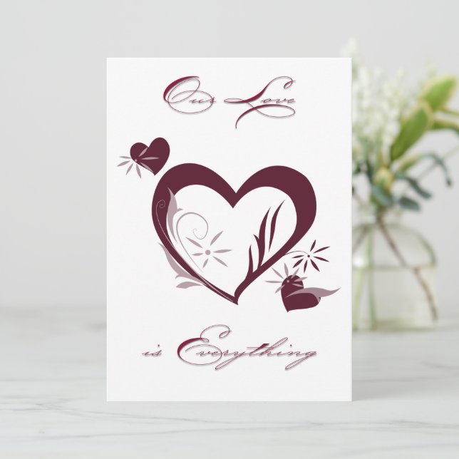 Agradecimiento nuestra tarjeta de amor Valentine (Anverso de pie)